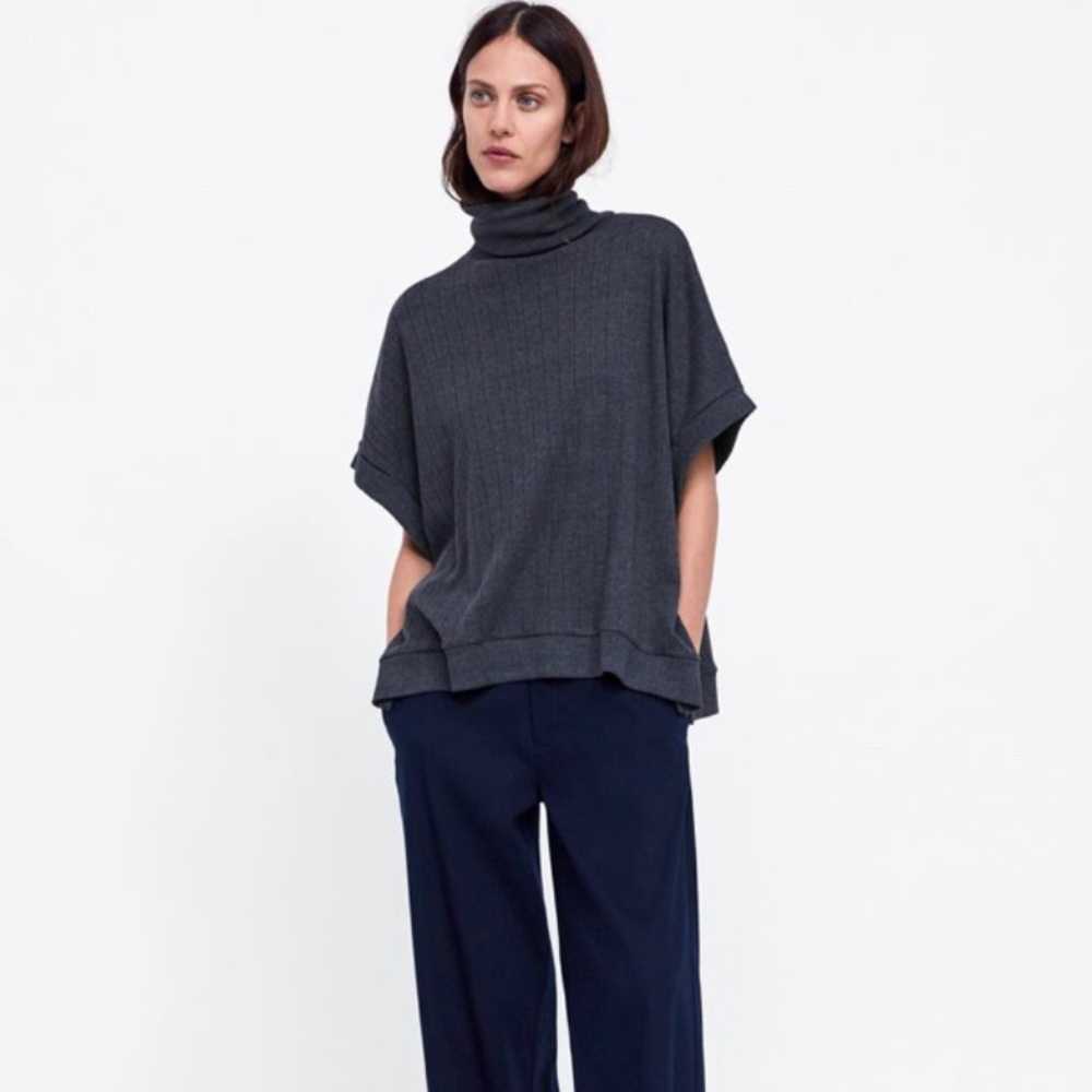 ZARA Oversized Textured T-Shirt/ Top